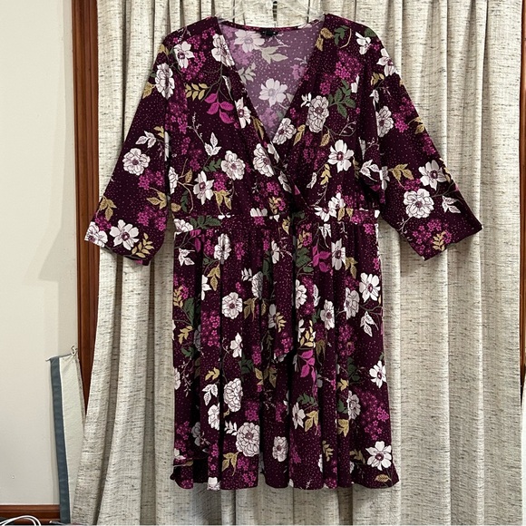 Torrid Studio Knit Surplice Faux Wrap Dress - 3X - Picture 1 of 7